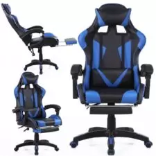 Fotel komputerowy gamingowy z poduszkami Niebieski