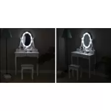 Toaletka kosmetyczna z oświetleniem + Taboret