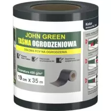Taśma ogrodzeniowa 19cm x 35m 20 klipsów Antracyt