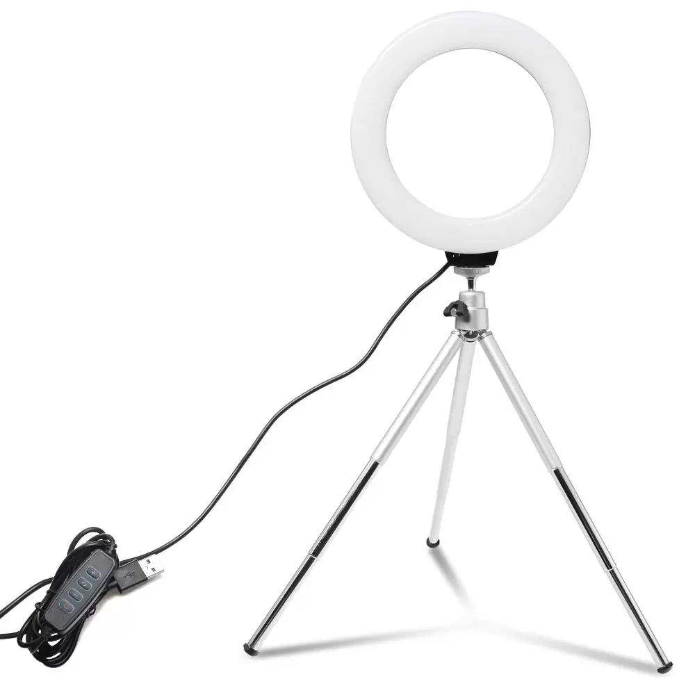 Lampa pierścieniowa do selfie WHITE + Statyw Mini