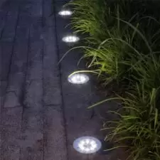 Lampki solarne gruntowe ogrodowe "Disk" 4 sztuki