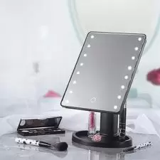 Lusterko kosmetyczne podświetlane 16 LED Czarne