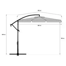 Parasol ogrodowy na wysięgniku 350cm + Pokrowiec