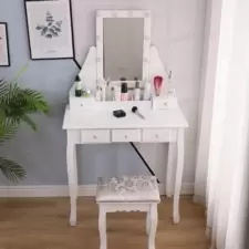 Toaletka kosmetyczna z oświetleniem + Taboret
