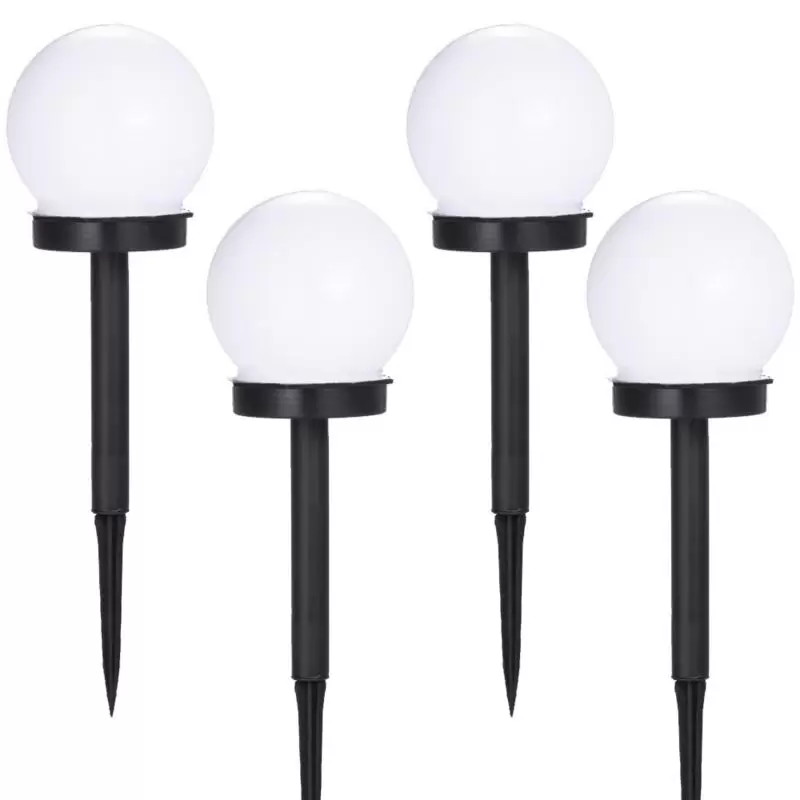 Lampki solarne gruntowe ogrodowe KULA 10cm 4-pak