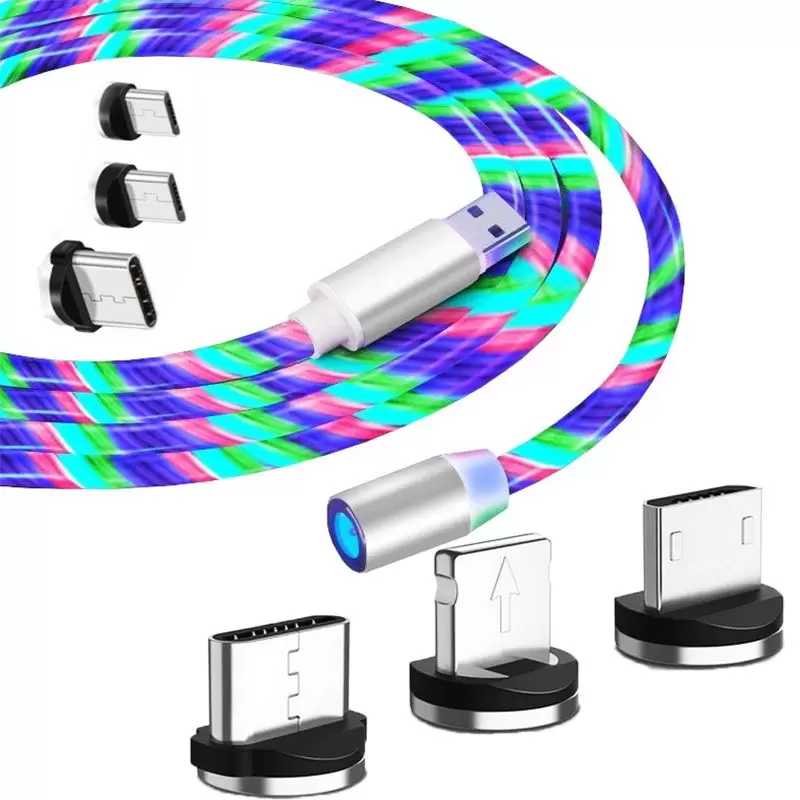 Kabel magnetyczny świecący RGB 3 końcówki