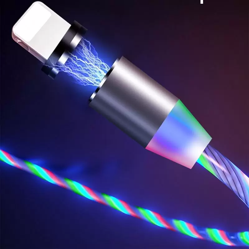 Kabel magnetyczny świecący RGB 3 końcówki