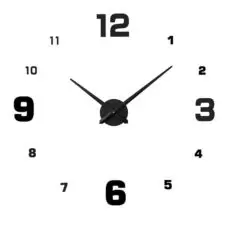 Zegar ścienny 3D naklejany z cyframi (M/D) Czarny