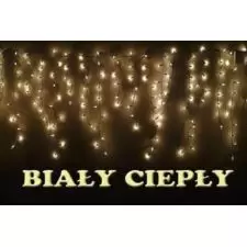 Sople lampki 200LED kurtyny świetlne Biały Ciepły