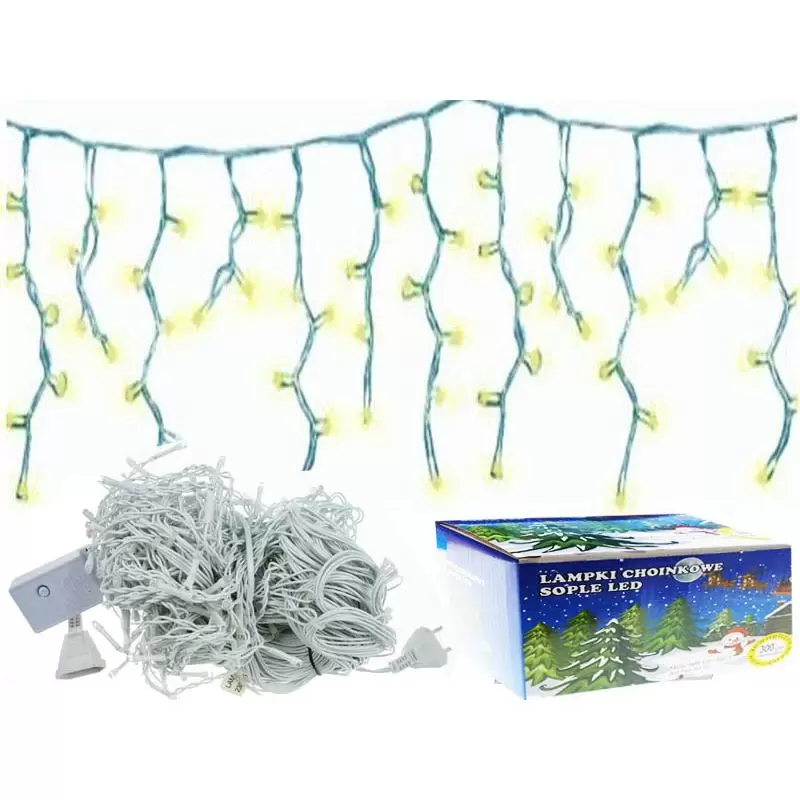 Sople lampki 100LED kurtyny świetlne Biały Ciepły