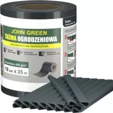 Taśma ogrodzeniowa 19cm x 35m 20 klipsów Antracyt
