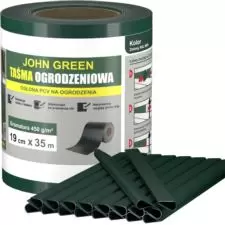 Taśma ogrodzeniowa 19cm x 35m + 20 klipsów C. Ziel