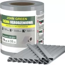 Taśma ogrodzeniowa 19cm x 35m + 20 klipsów C. Ziel