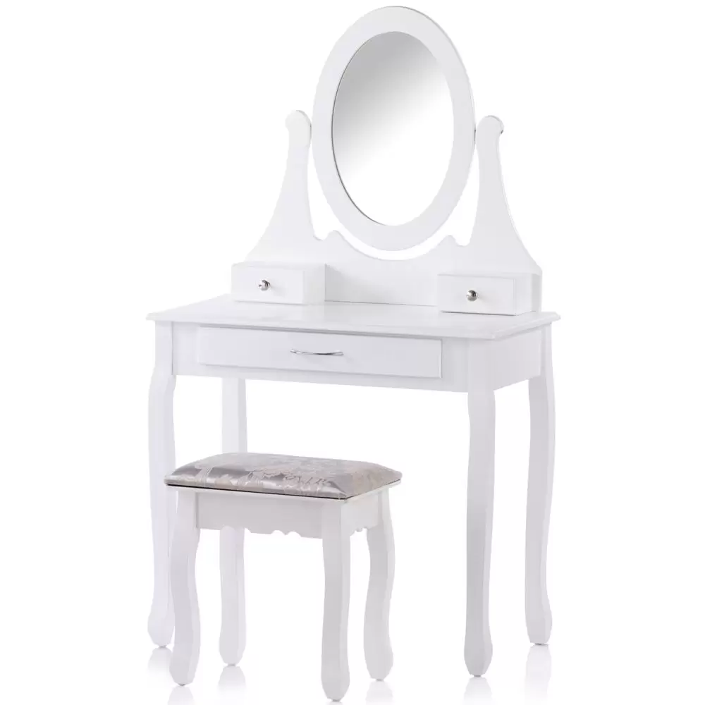 Toaletka kosmetyczna z ruchomym lustrem + Taboret