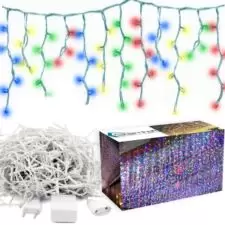 Sople lampki 200LED kurtyny świetlne Biały Zimny