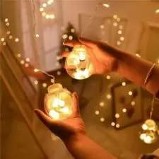 Girlanda 138LED kurtyna Bombki Biały Ciepły