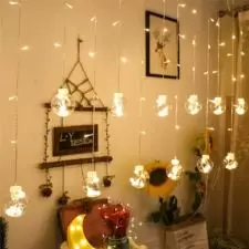 Girlanda 138LED kurtyna Bombki Biały Ciepły