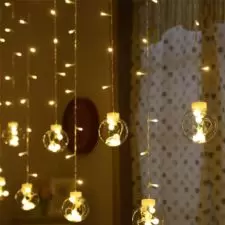 Girlanda 138LED kurtyna Bombki Biały Ciepły