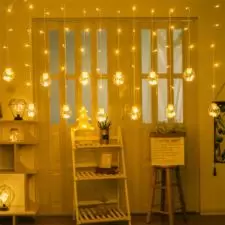 Girlanda 138LED kurtyna Bombki Biały Ciepły