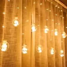 Girlanda 138LED kurtyna Bombki Biały Ciepły