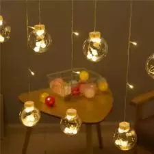 Girlanda 138LED kurtyna Bombki Biały Ciepły