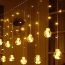 Girlanda 138LED kurtyna Bombki Biały Ciepły