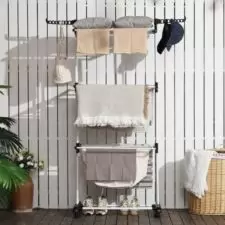 Suszarka na pranie na kółkach 3-poziomowa składana