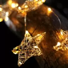 Lampki świąteczne Gwiazdki metalowe plecione