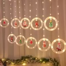 Kurtyna świetlna lampki Figurki witraże LED
