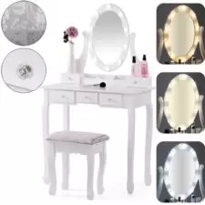 Toaletka kosmetyczna z podświetleniem + Taboret