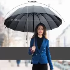 Parasolka długa rządowa parasol XXL Czarna