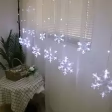 Kurtyna świetla świąteczna lampki Śnieżynki