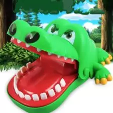 Krokodyl u dentysty chory ząbek