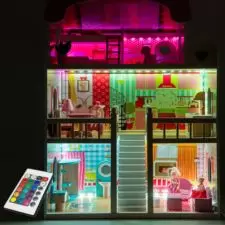 Domek dla lalek + Meble + Lalki + Oświetlenie LED