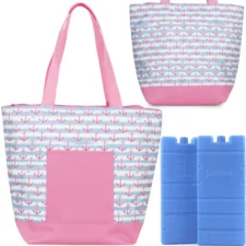 Torba plażowa termiczna 15L Flamingi + Wkłady