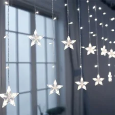 Girlanda 136LED kurtyna w Gwiazdy Biały Zimny