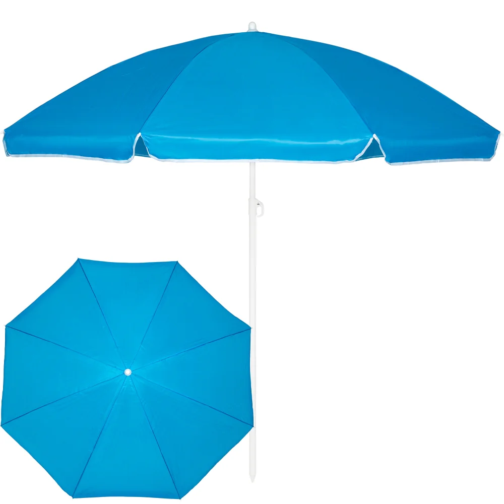 Parasol plażowy łamany wbijany 200cm Niebieski
