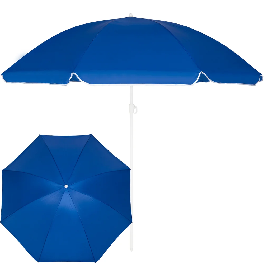 Parasol plażowy łamany wbijany 180cm Niebieski
