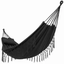 Hamak dwuosobowy BOHO 260x100cm + Poduszka Grafit