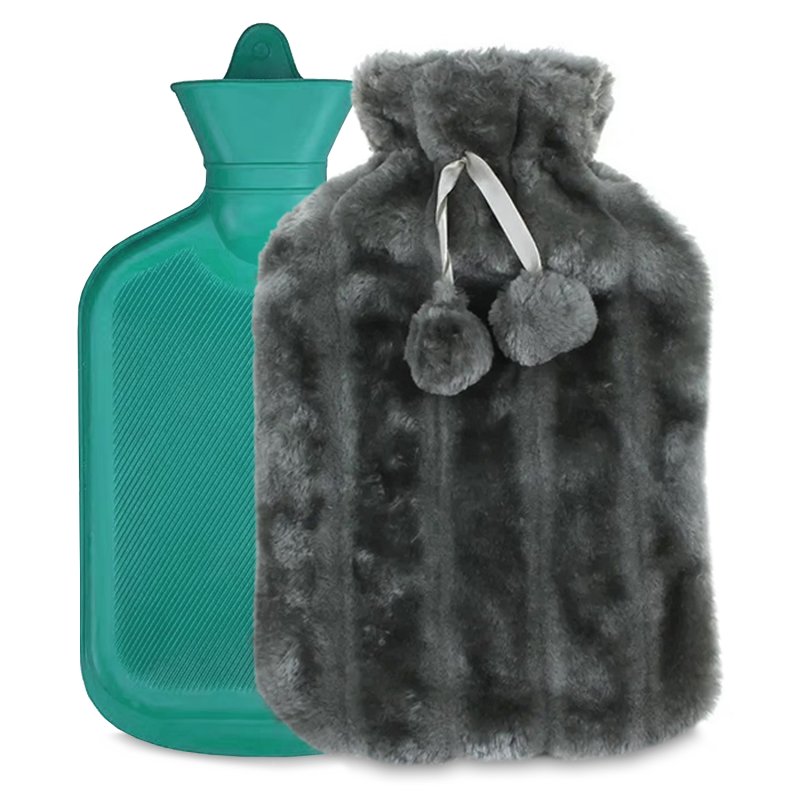 Termofor z imitacją futra 2L ciemny szary