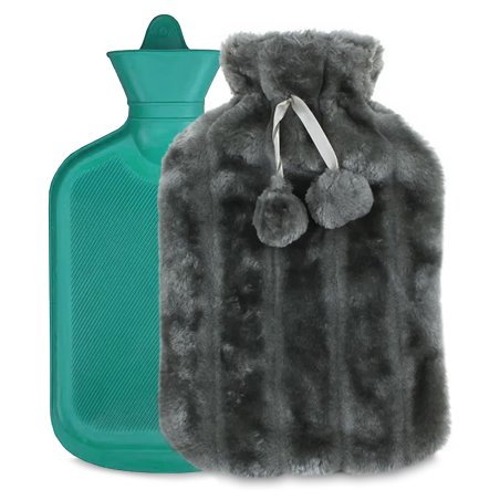 Termofor z imitacją futra 2L ciemny szary