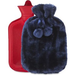 Termofor z imitacją futra 2L granatowy