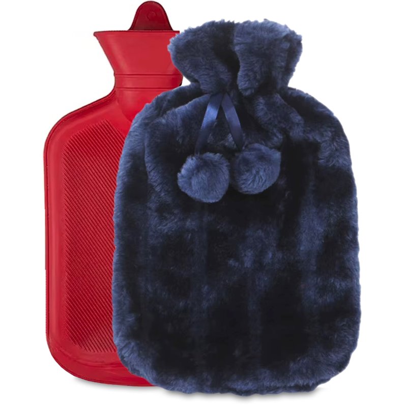 Termofor z imitacją futra 2L granatowy