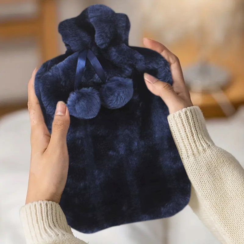 Termofor z imitacją futra 2L granatowy