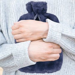 Termofor z imitacją futra 2L granatowy