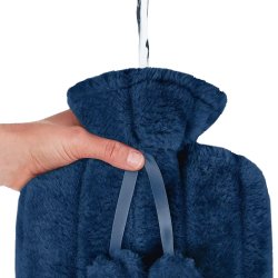 Termofor z imitacją futra 2L granatowy