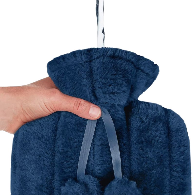 Termofor z imitacją futra 2L granatowy