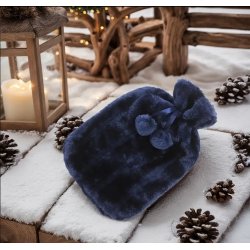 Termofor z imitacją futra 2L granatowy