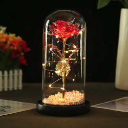 Wieczna róża w szkle świecąca LED Czerwona