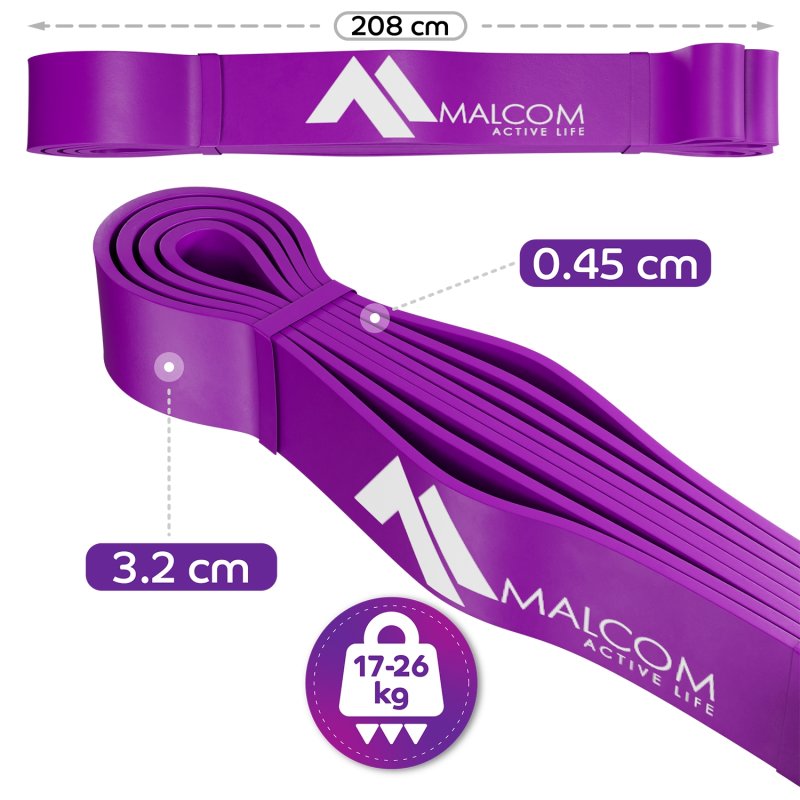 Guma oporowa do ćwiczeń gumy Powerband Fioletowa